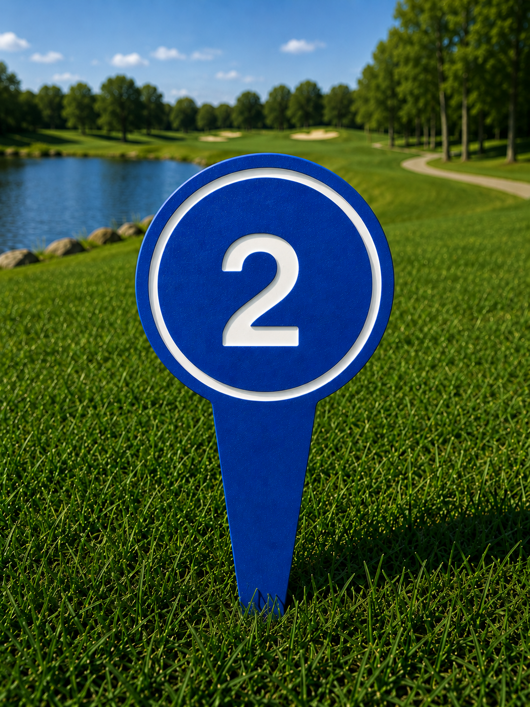 4" Round Golf Course Tee Markers - Individual