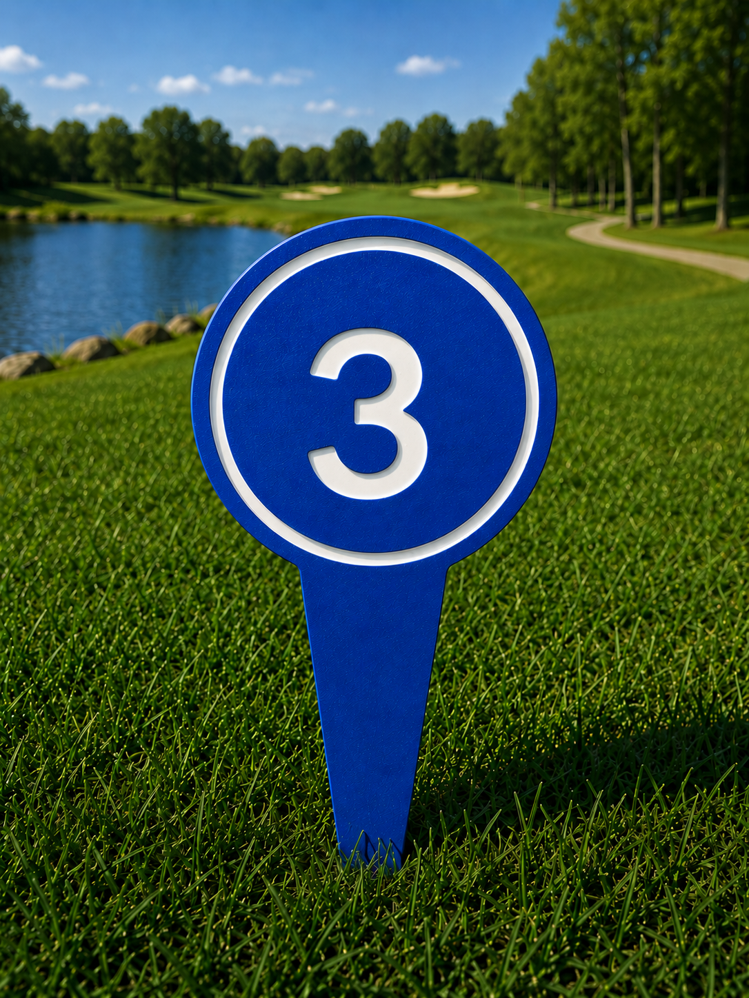4" Round Golf Course Tee Markers - Individual