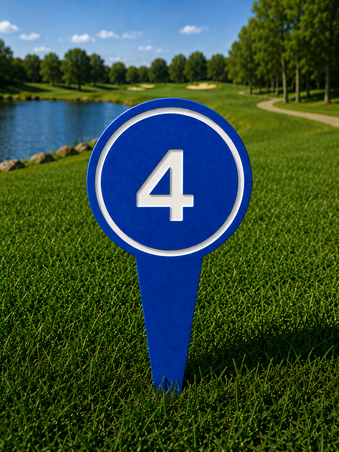 4" Round Golf Course Tee Markers - Individual