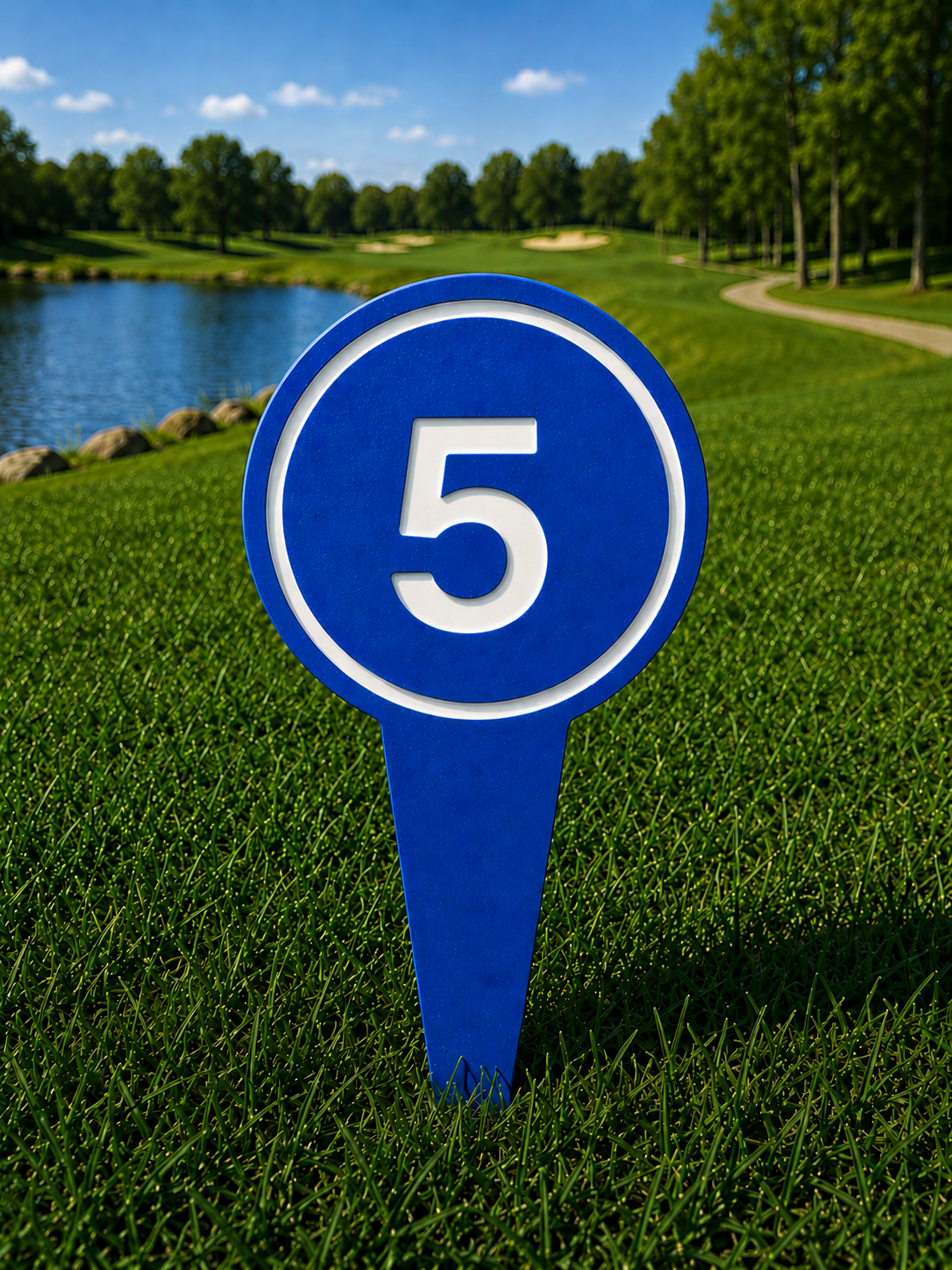 4" Round Golf Course Tee Markers - Individual