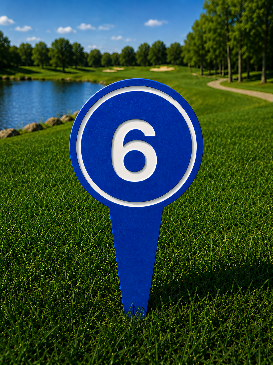4" Round Golf Course Tee Markers - Individual