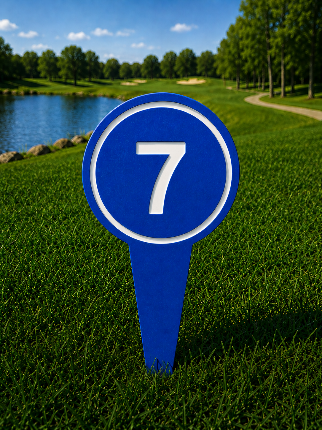 4" Round Golf Course Tee Markers - Individual