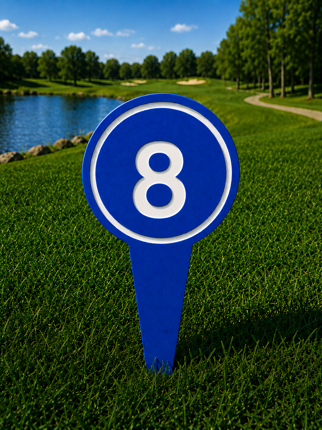 4" Round Golf Course Tee Markers - Individual