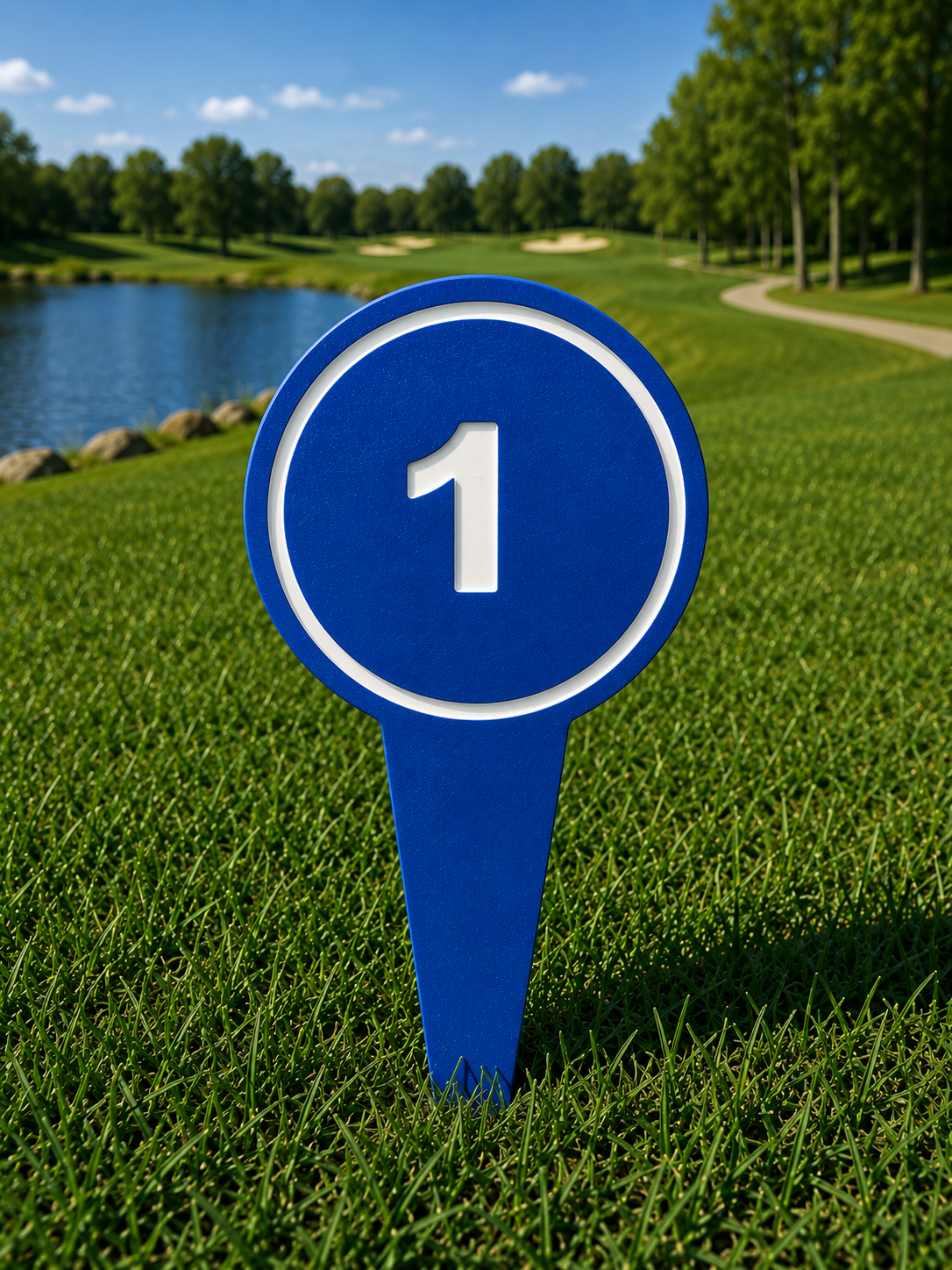 4" Round Golf Course Tee Markers - Individual