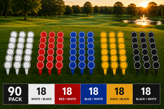 4" Round Color Core Tee Markers - Plain - Course Pack, (90 count)