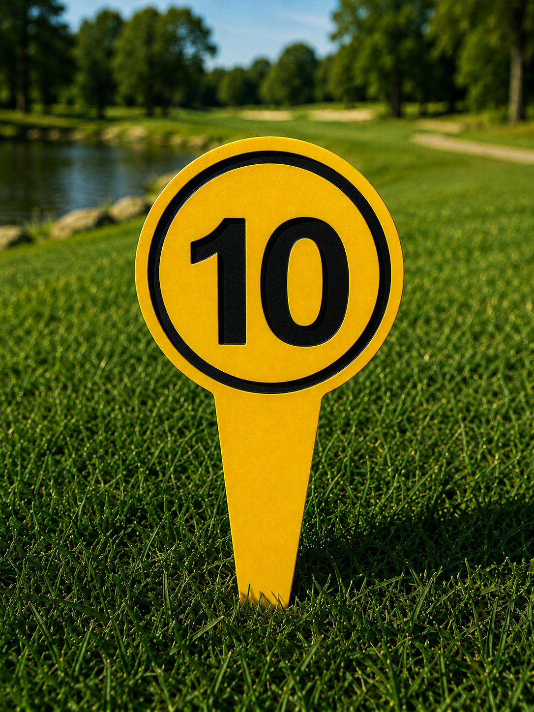 4" Round Golf Course Tee Markers - Individual