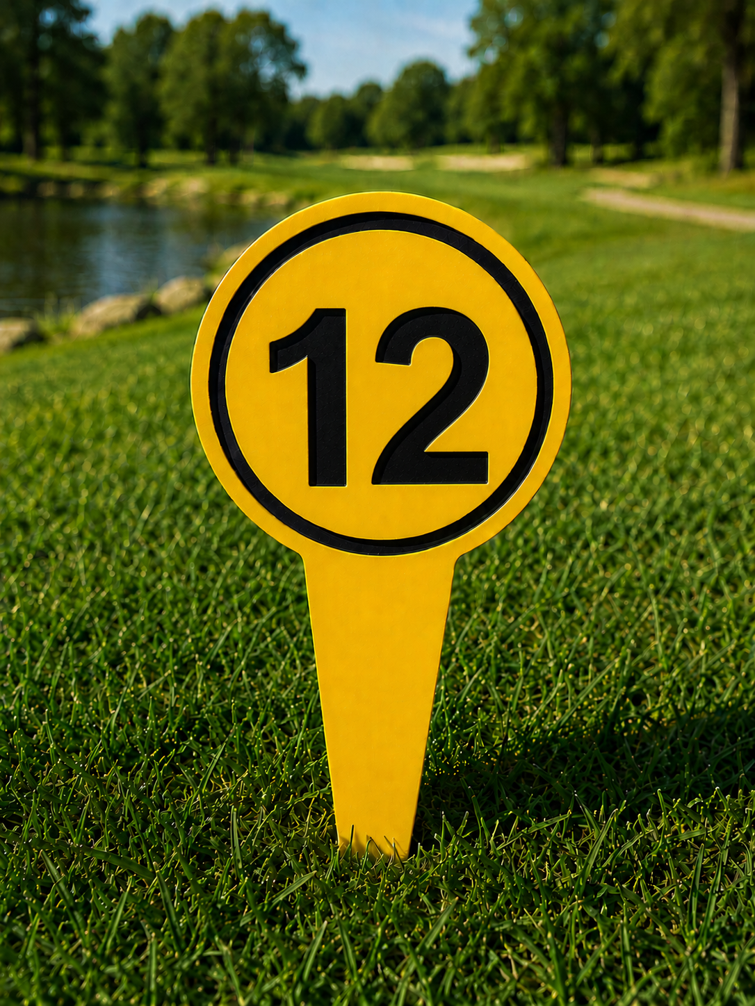 4" Round Golf Course Tee Markers - Individual
