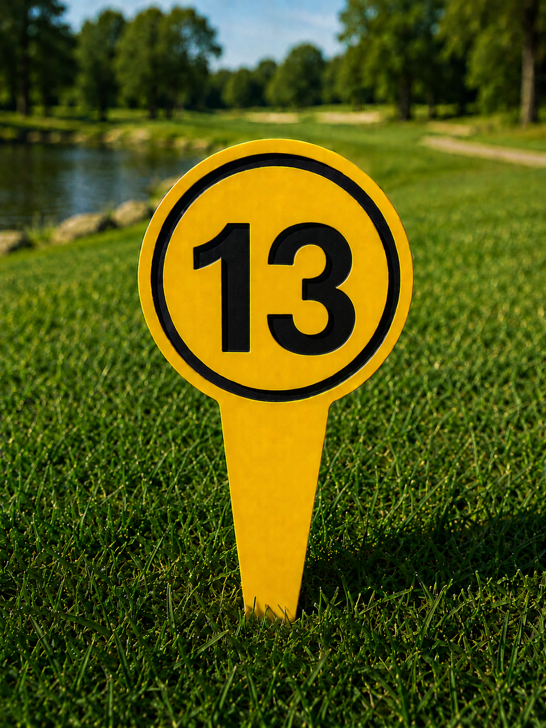 4" Round Golf Course Tee Markers - Individual