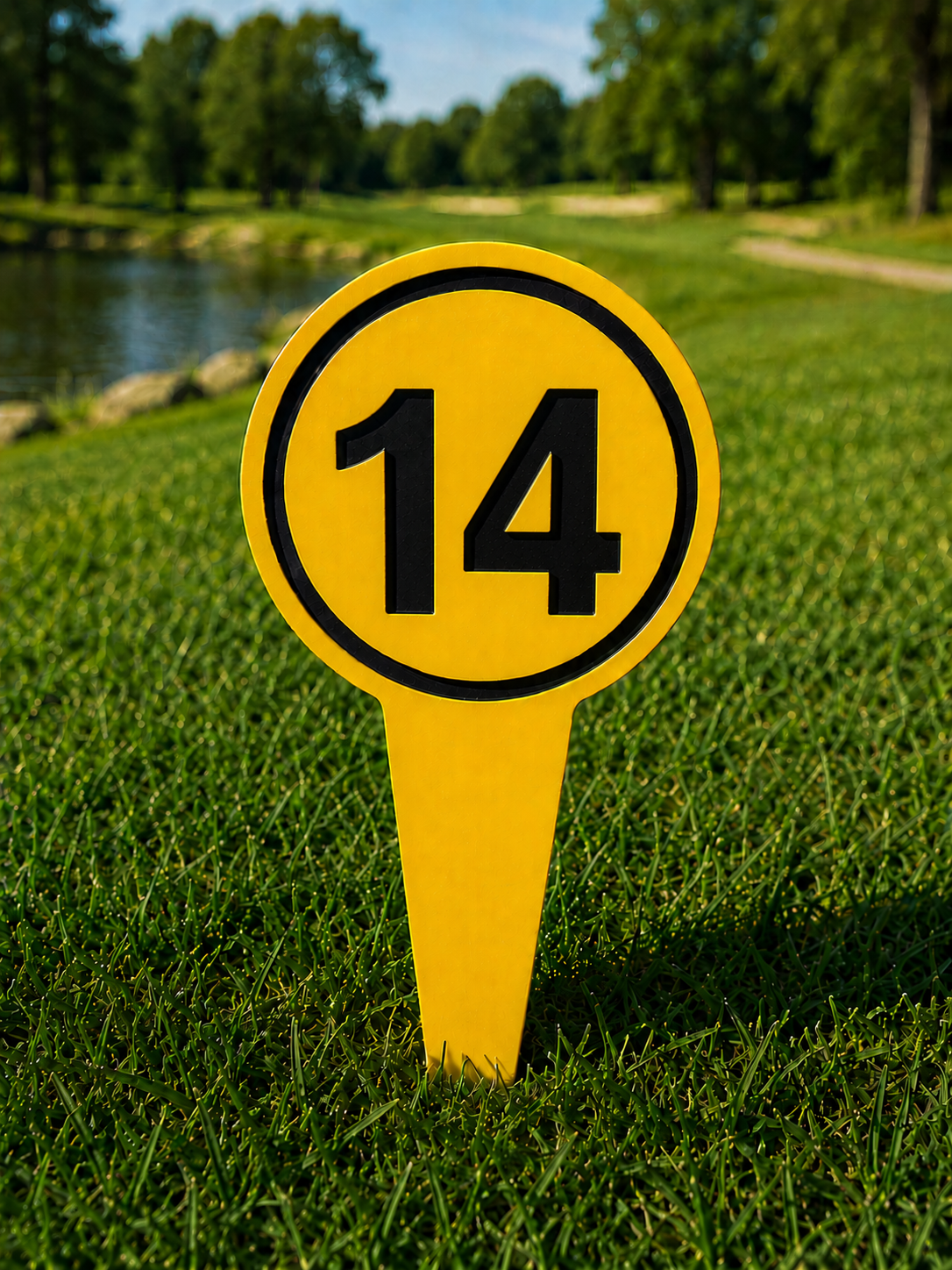 4" Round Golf Course Tee Markers - Individual