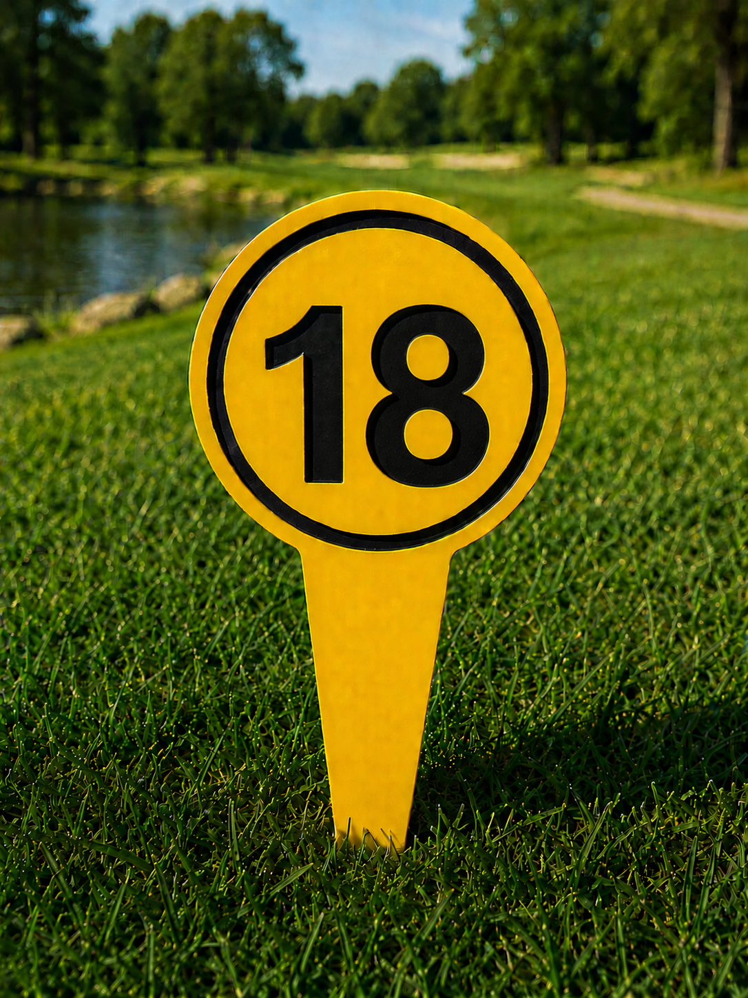 4" Round Golf Course Tee Markers - Individual