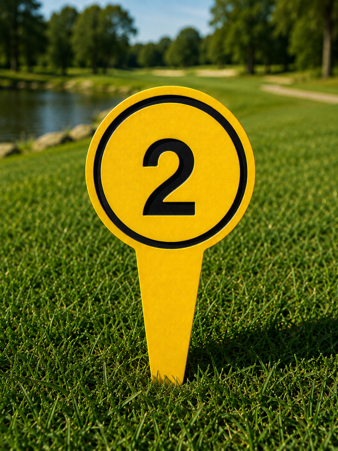 4" Round Golf Course Tee Markers - Individual