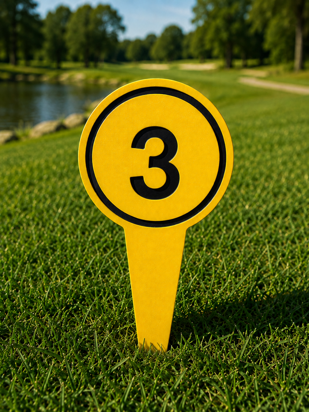 4" Round Golf Course Tee Markers - Individual