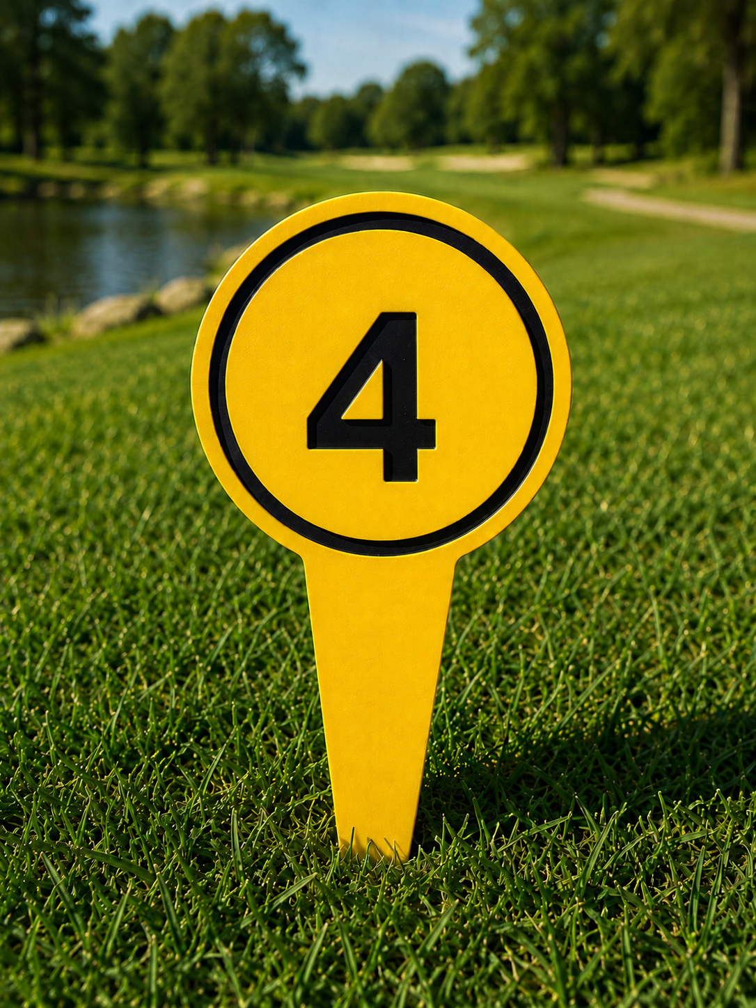 4" Round Golf Course Tee Markers - Individual