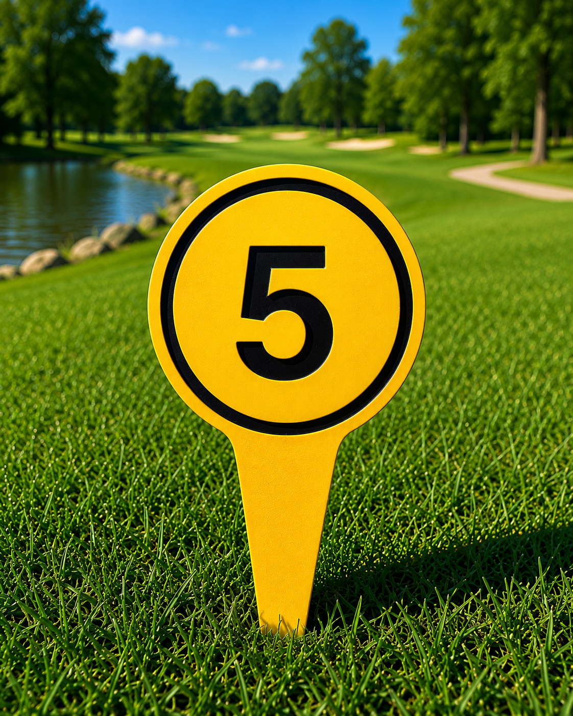 4" Round Golf Course Tee Markers - Individual