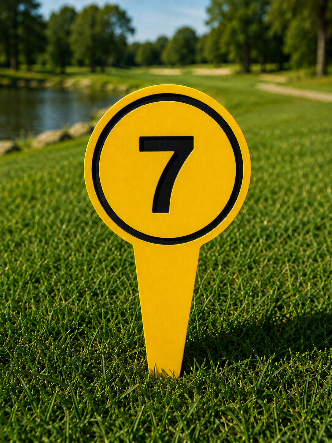 4" Round Golf Course Tee Markers - Individual