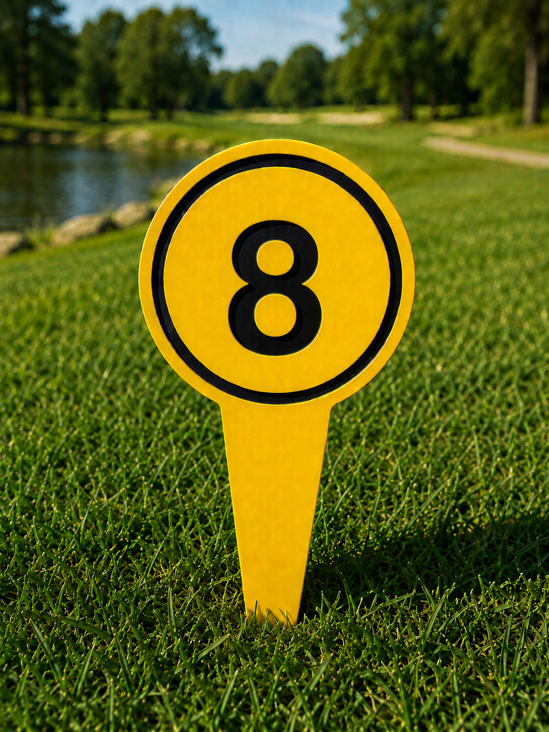 4" Round Golf Course Tee Markers - Individual