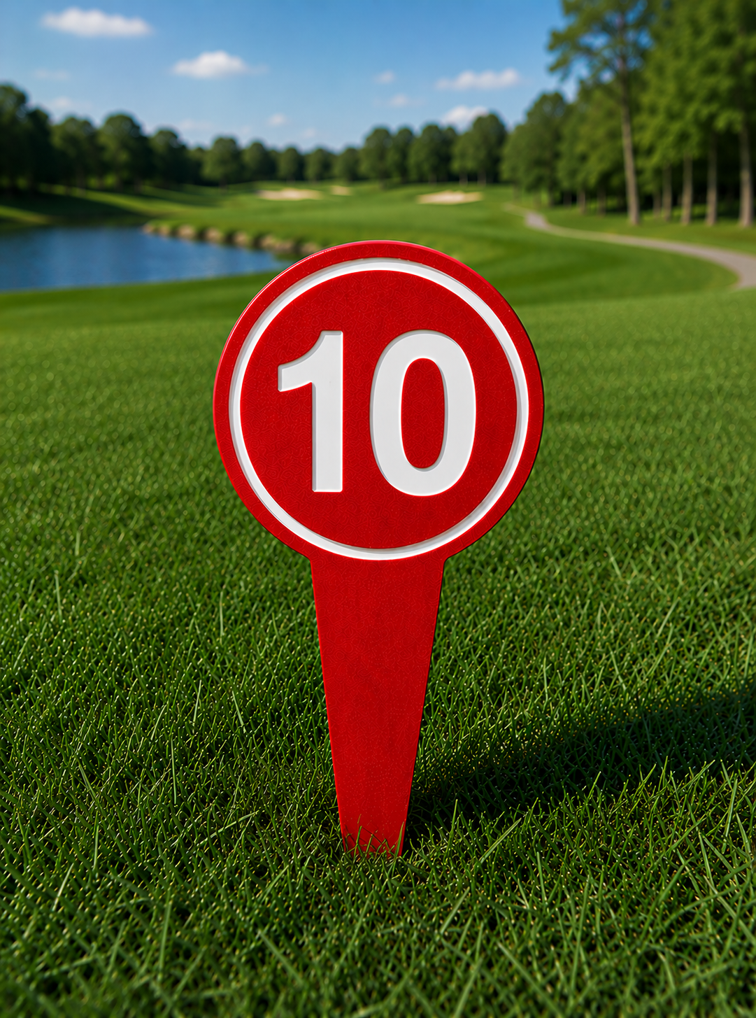 4" Round Golf Course Tee Markers - Individual