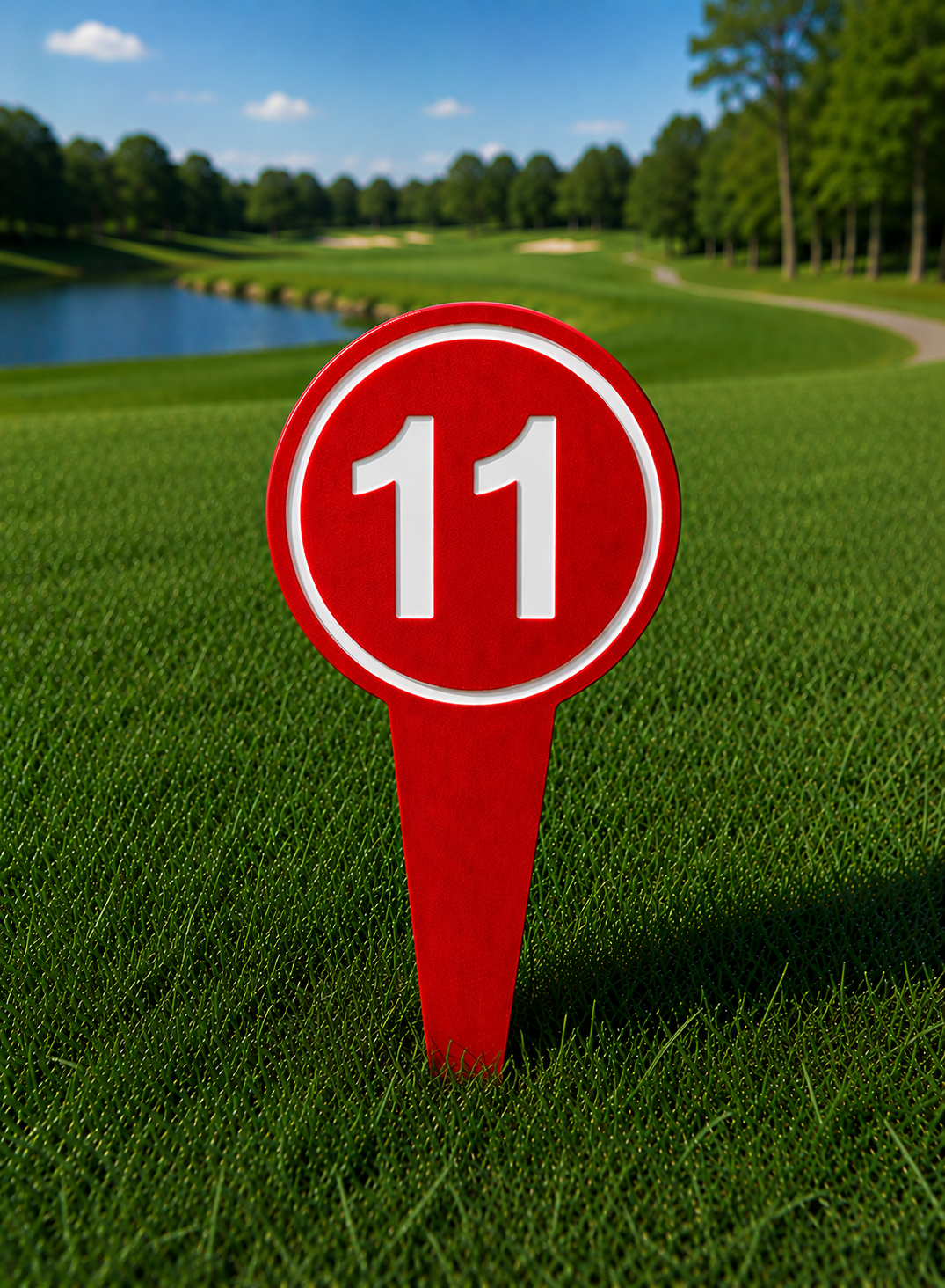 4" Round Golf Course Tee Markers - Individual