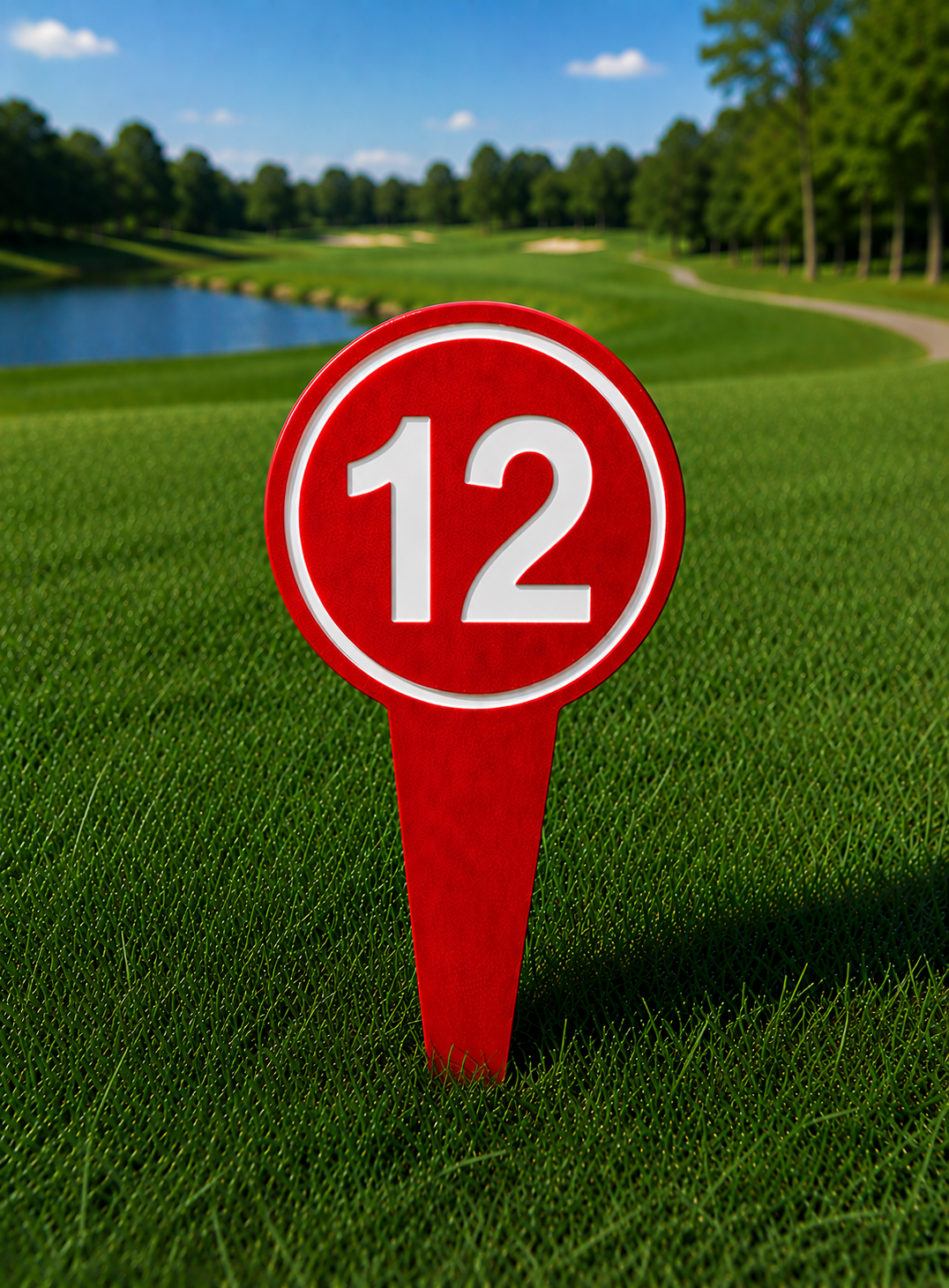 4" Round Golf Course Tee Markers - Individual