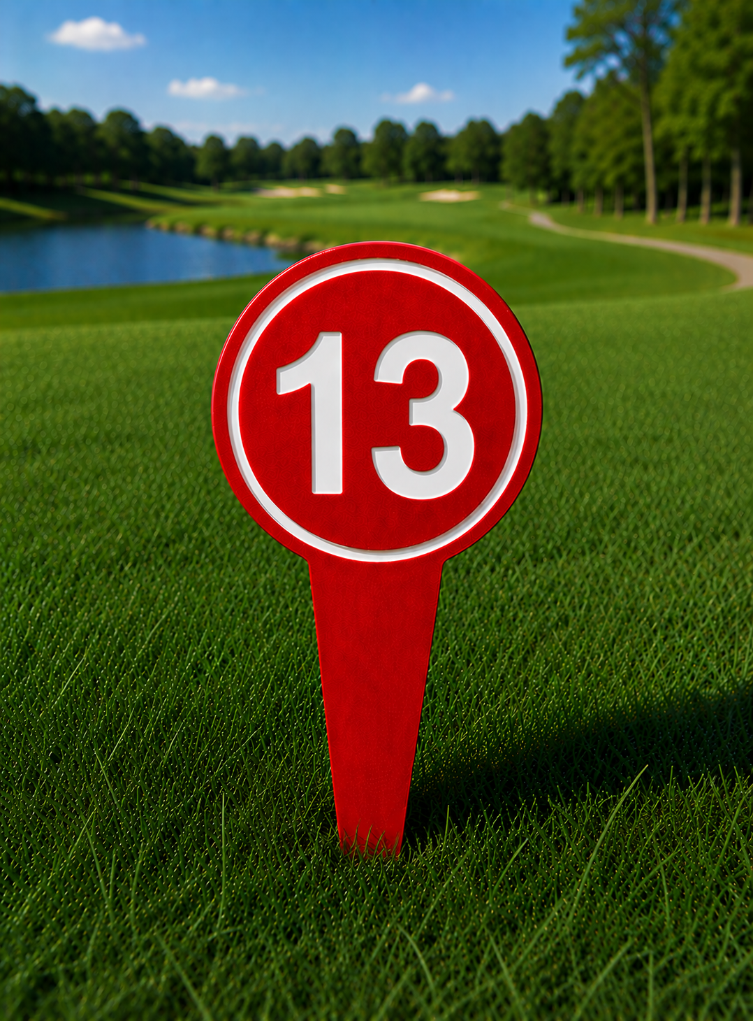 4" Round Golf Course Tee Markers - Individual