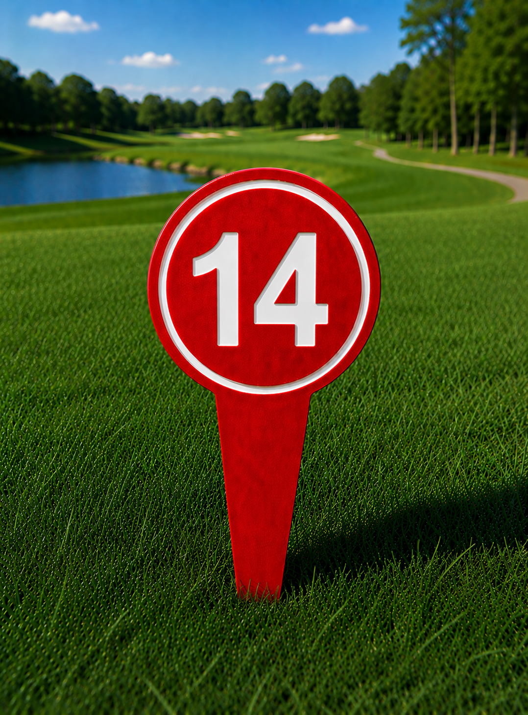 4" Round Golf Course Tee Markers - Individual