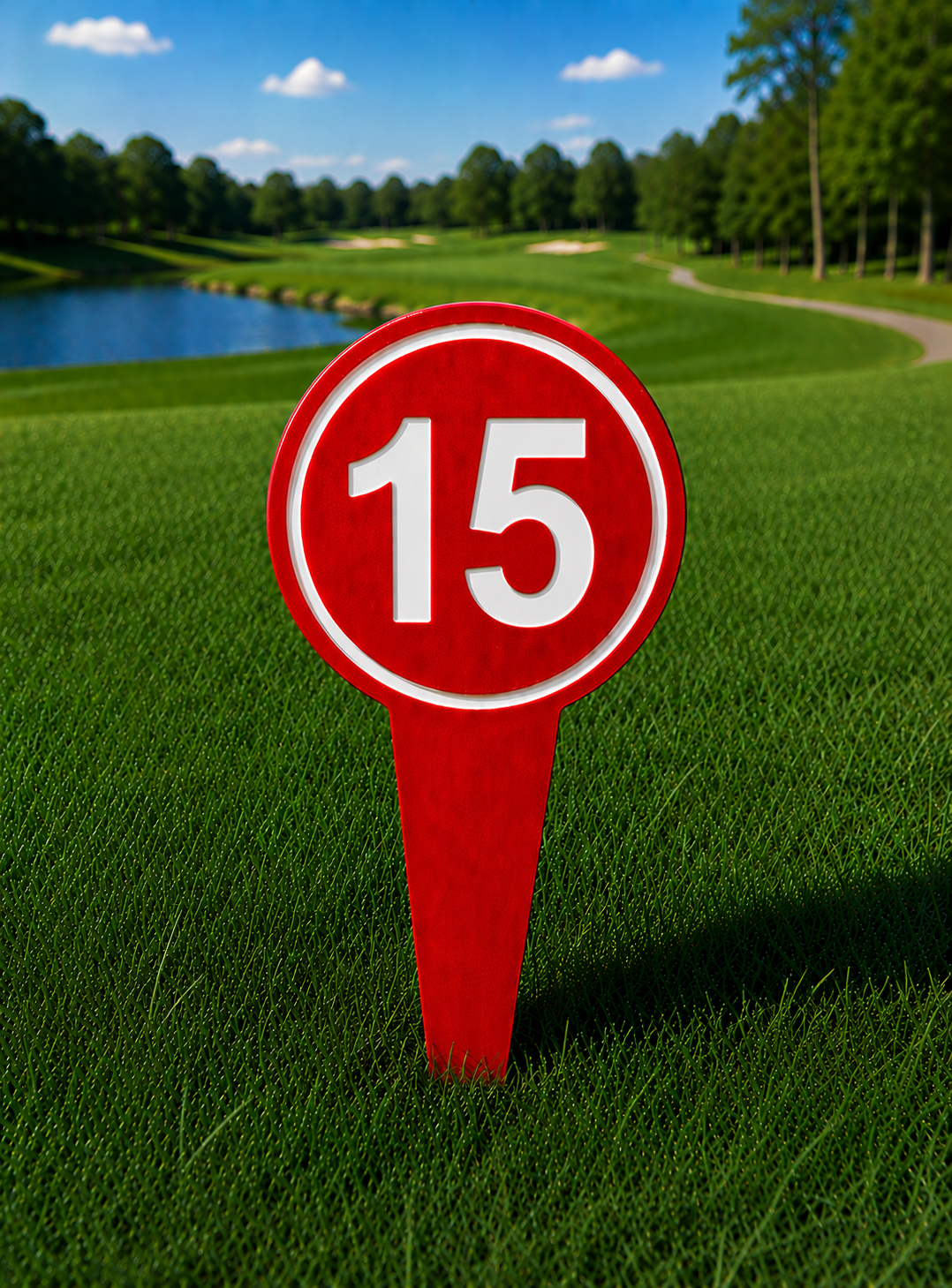 4" Round Golf Course Tee Markers - Individual