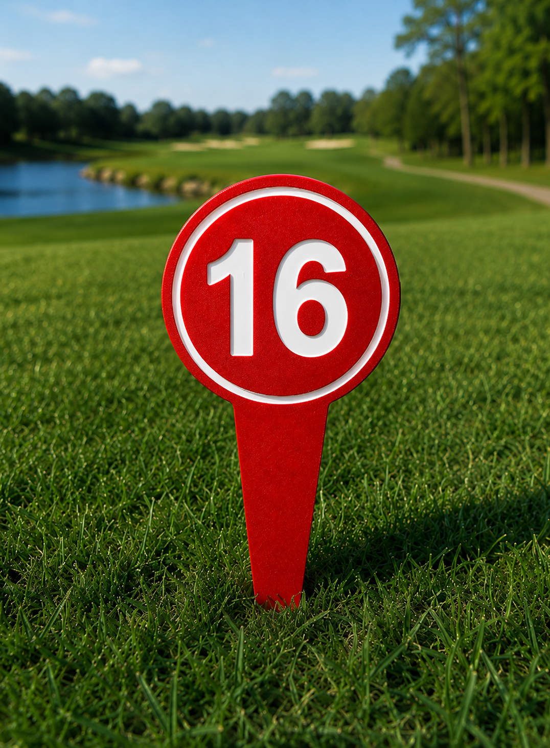 4" Round Golf Course Tee Markers - Individual