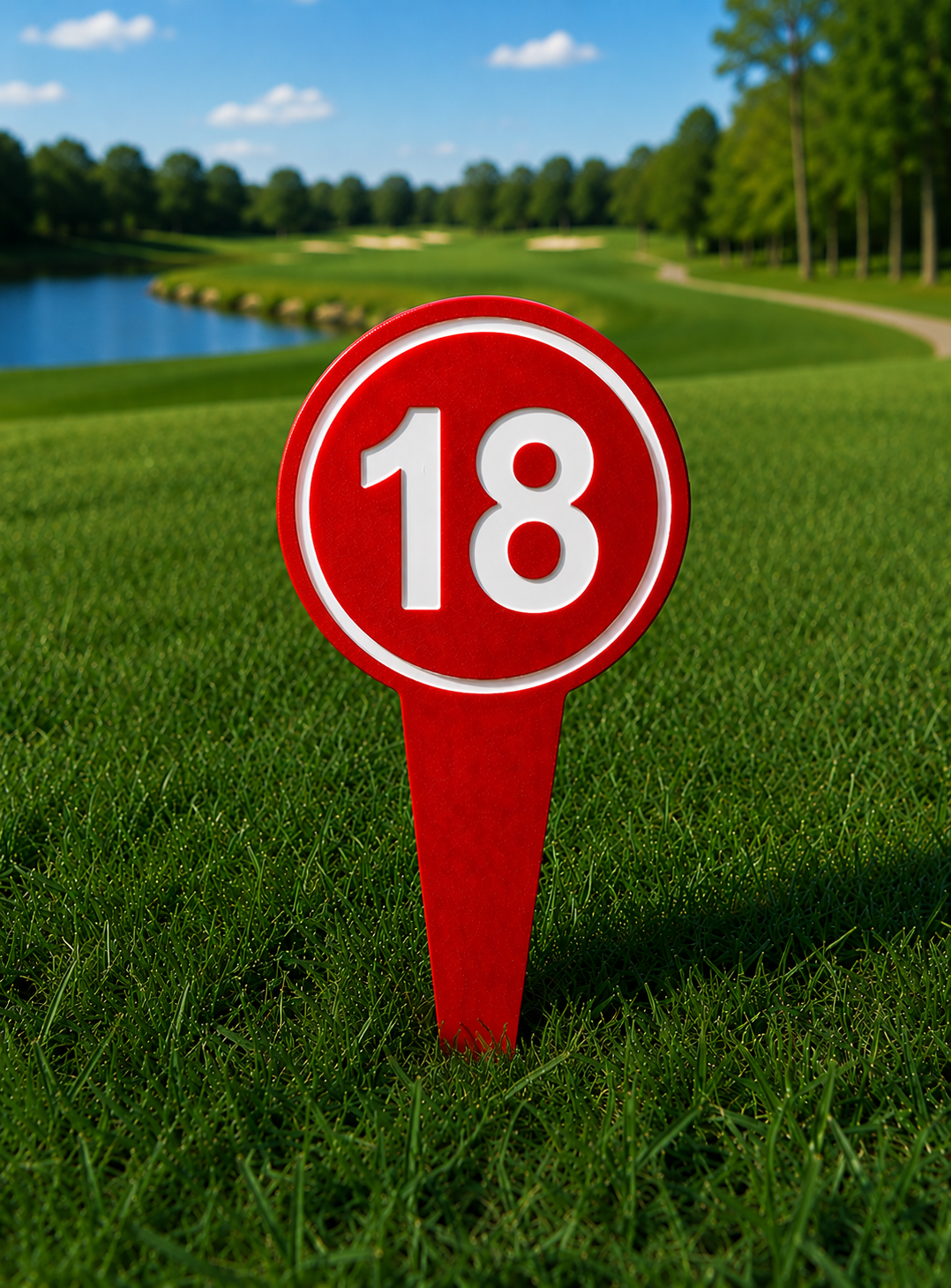 4" Round Golf Course Tee Markers - Individual