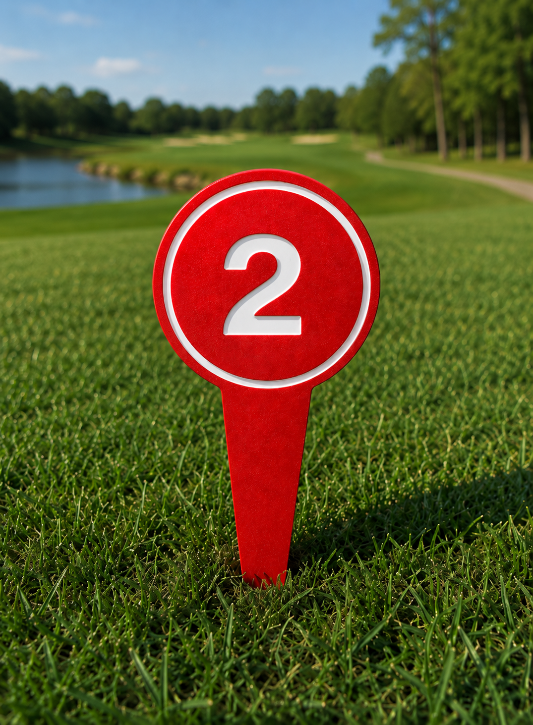 4" Round Golf Course Tee Markers - Individual