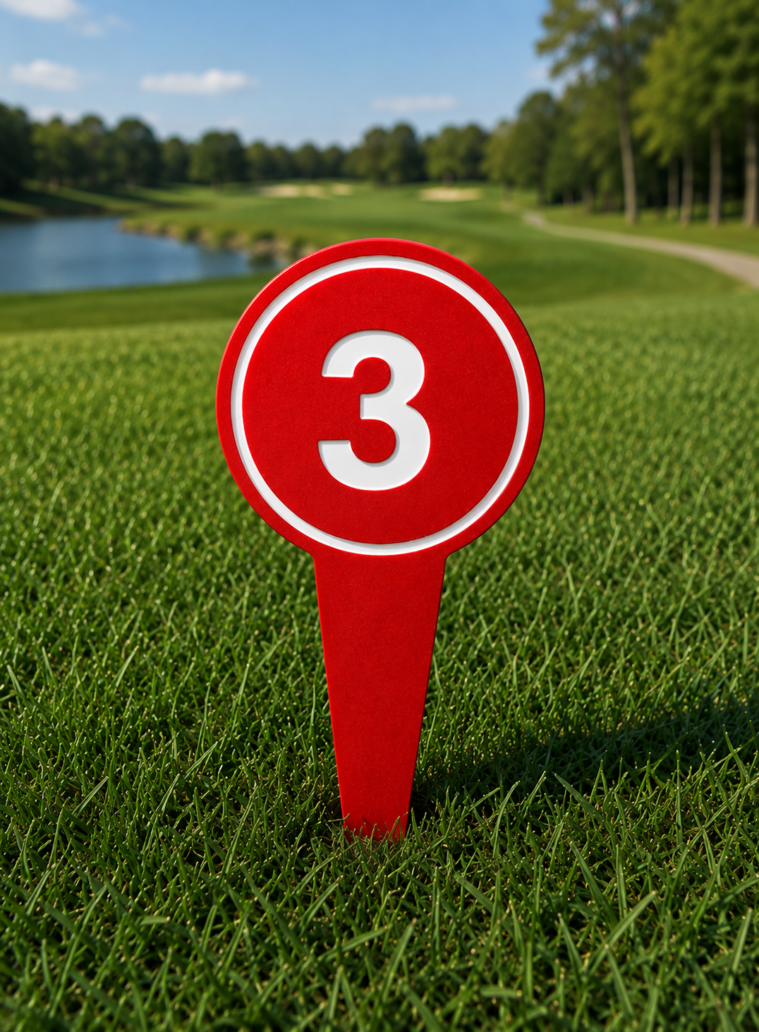 4" Round Golf Course Tee Markers - Individual