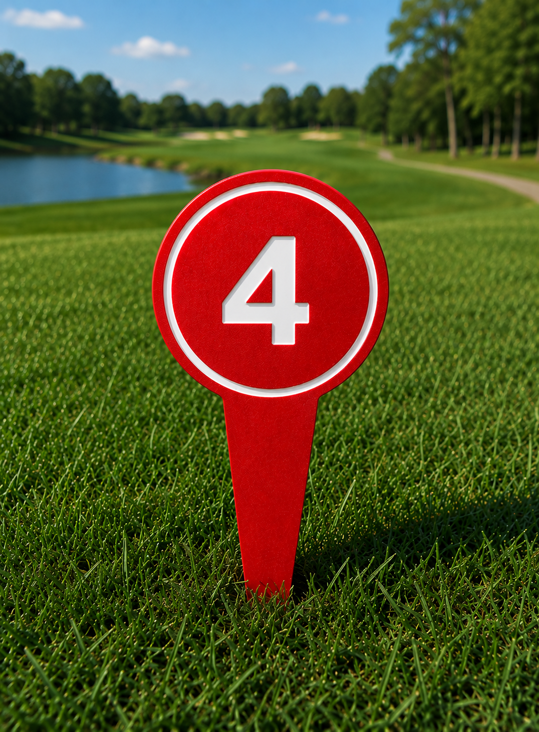 4" Round Golf Course Tee Markers - Individual