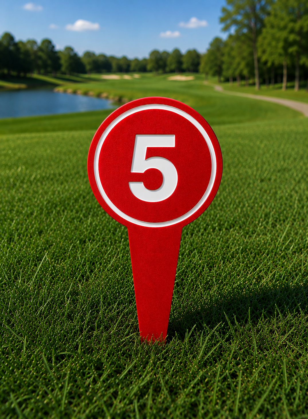 4" Round Golf Course Tee Markers - Individual