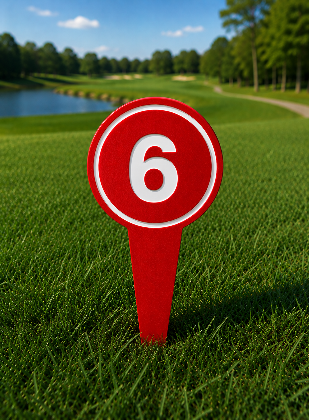 4" Round Golf Course Tee Markers - Individual