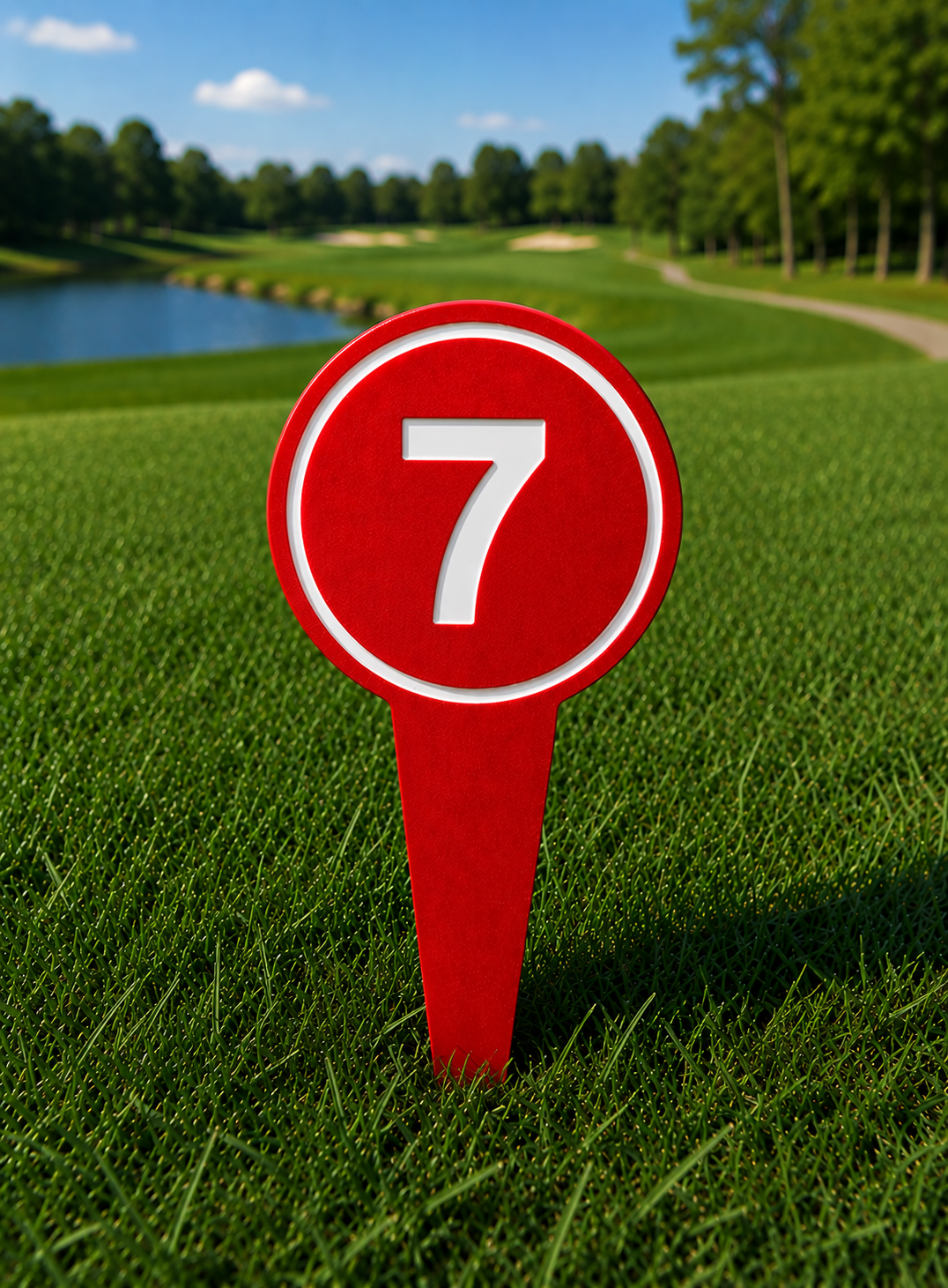 4" Round Golf Course Tee Markers - Individual