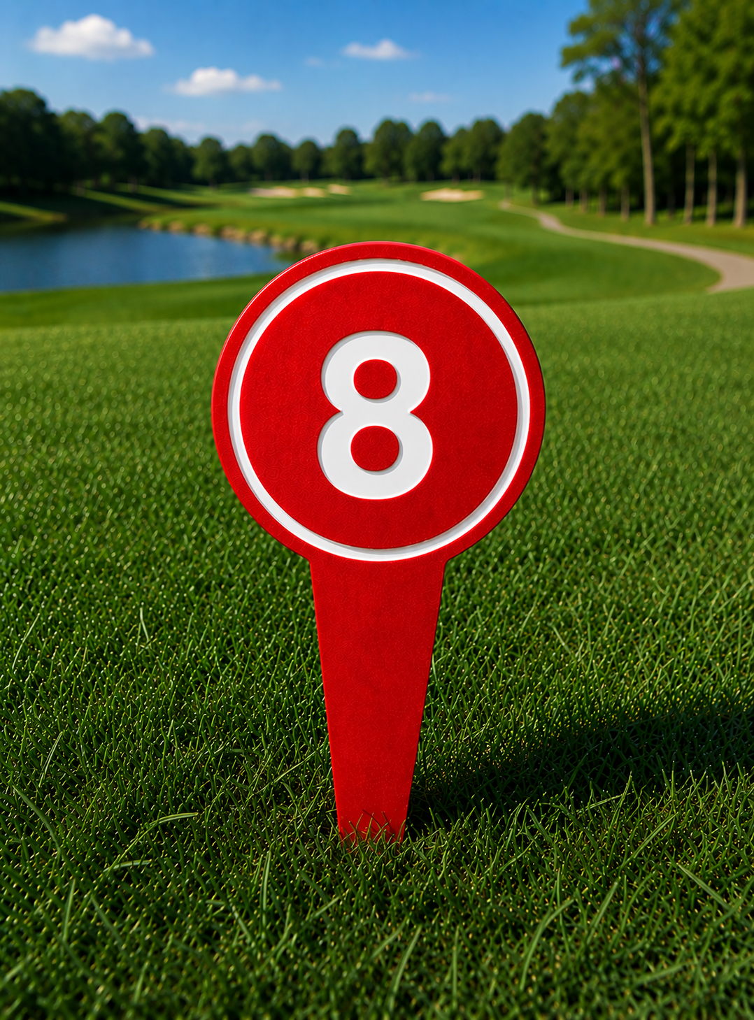4" Round Golf Course Tee Markers - Individual