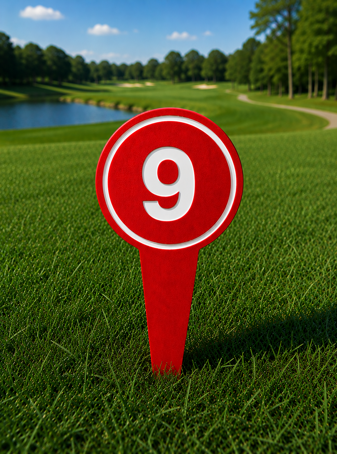 4" Round Golf Course Tee Markers - Individual