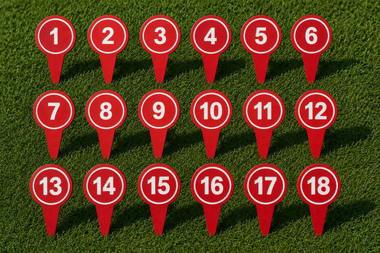 4" Round Color Core Golf Tee Marker Set (18-Piece)