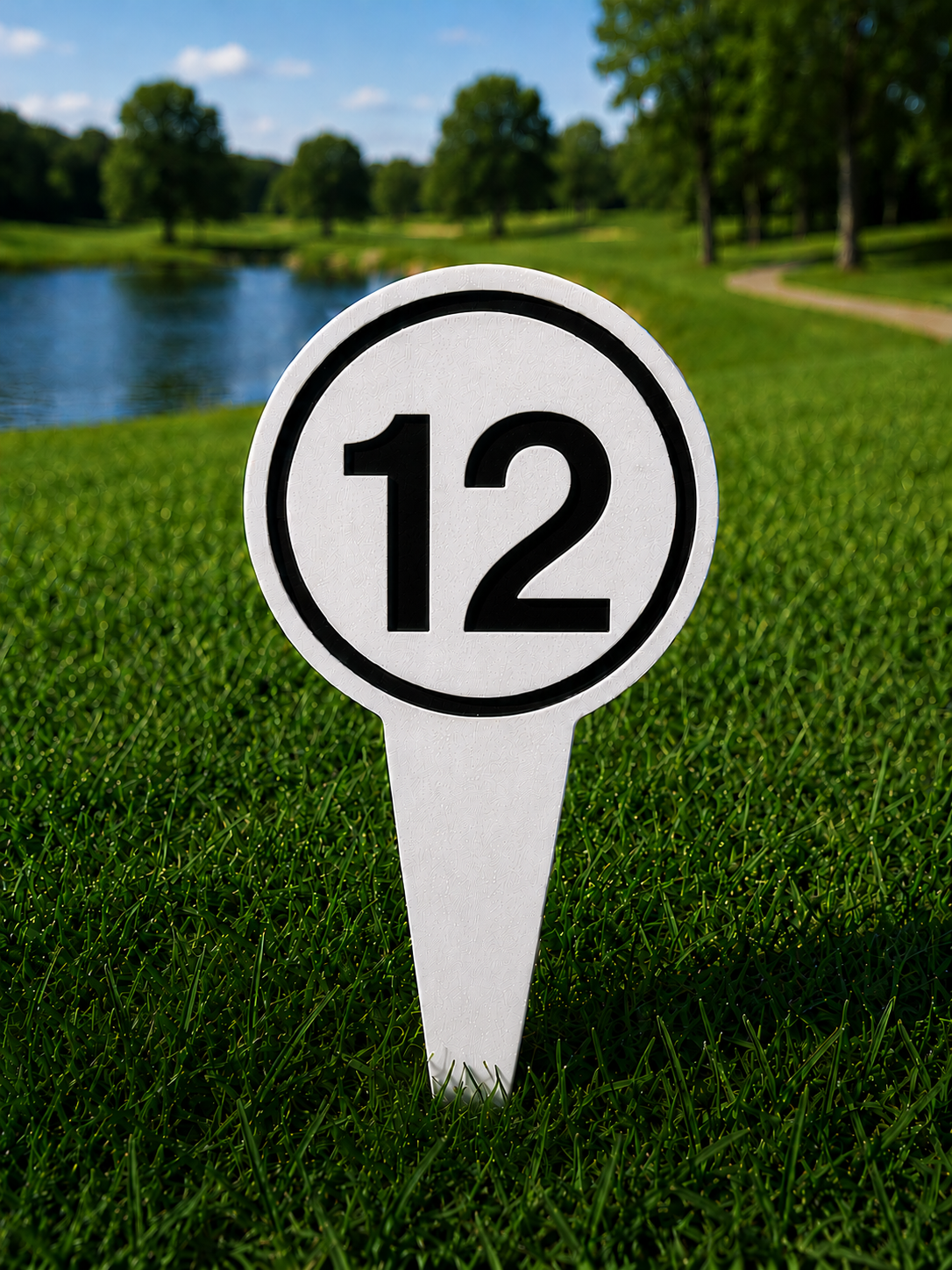 4" Round Golf Course Tee Markers - Individual
