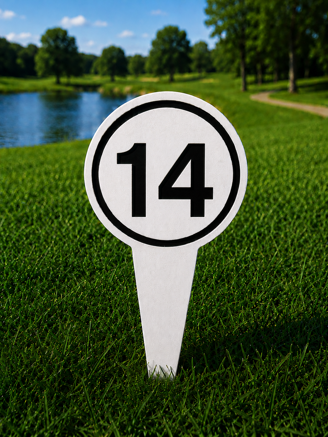 4" Round Golf Course Tee Markers - Individual