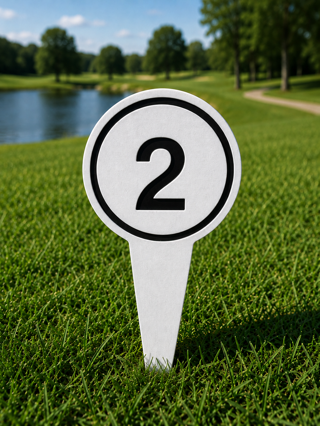 4" Round Golf Course Tee Markers - Individual