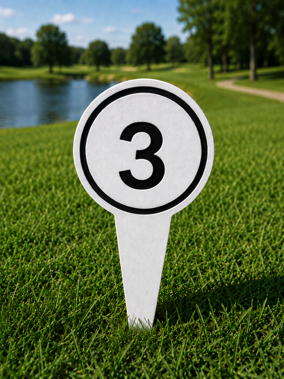 4" Round Golf Course Tee Markers - Individual