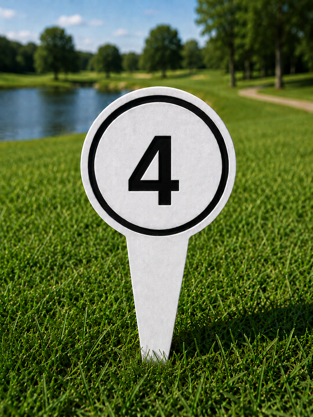 4" Round Golf Course Tee Markers - Individual