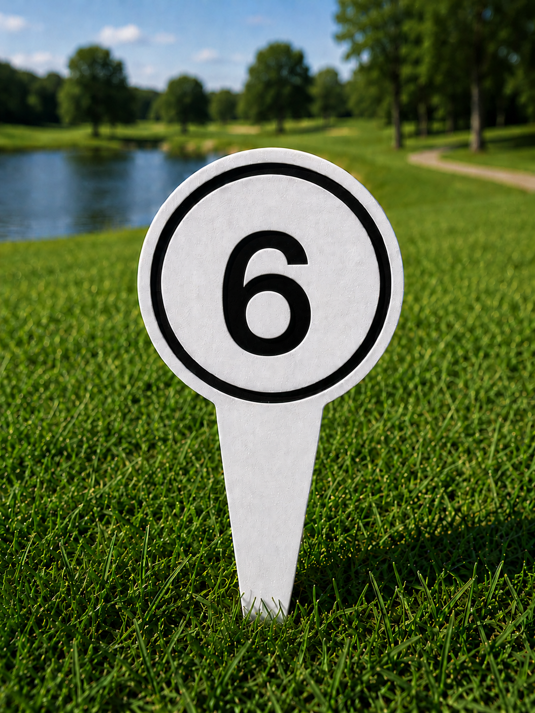 4" Round Golf Course Tee Markers - Individual