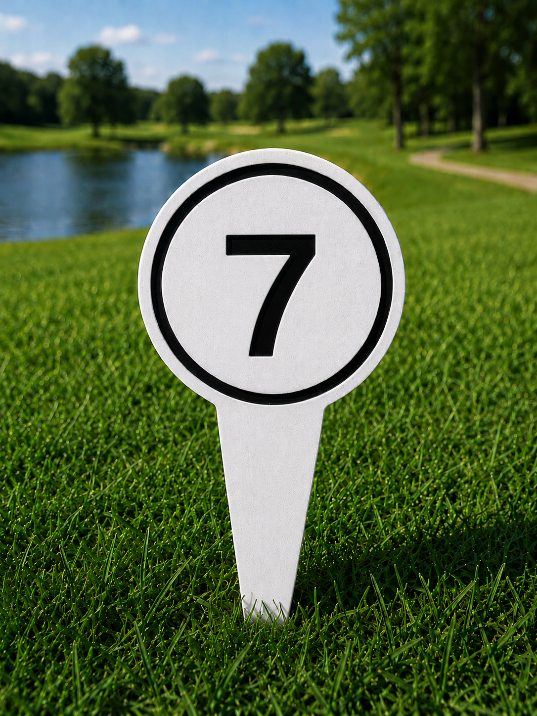 4" Round Golf Course Tee Markers - Individual