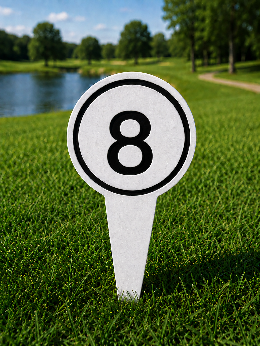 4" Round Golf Course Tee Markers - Individual