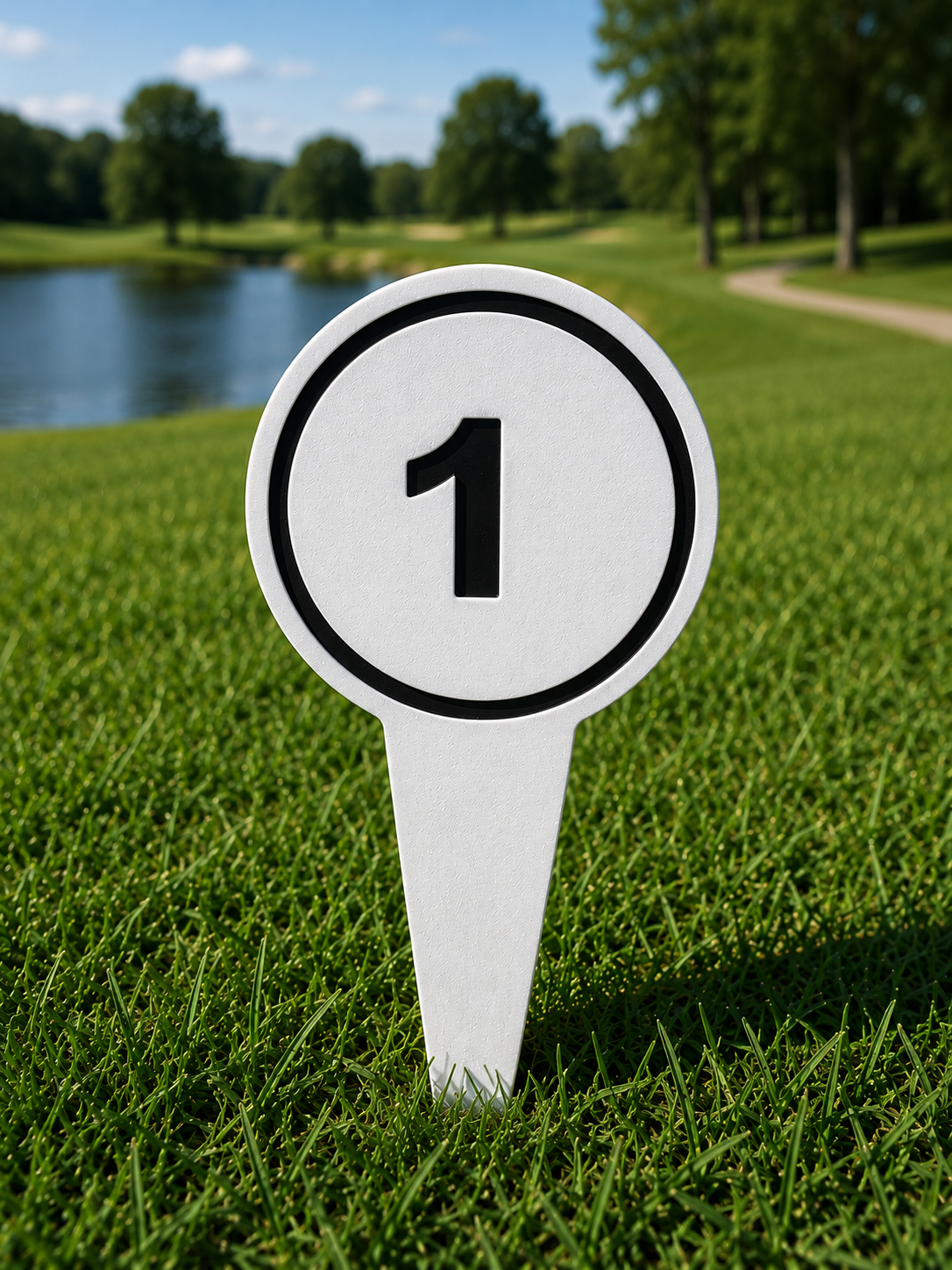 4" Round Golf Course Tee Markers - Individual