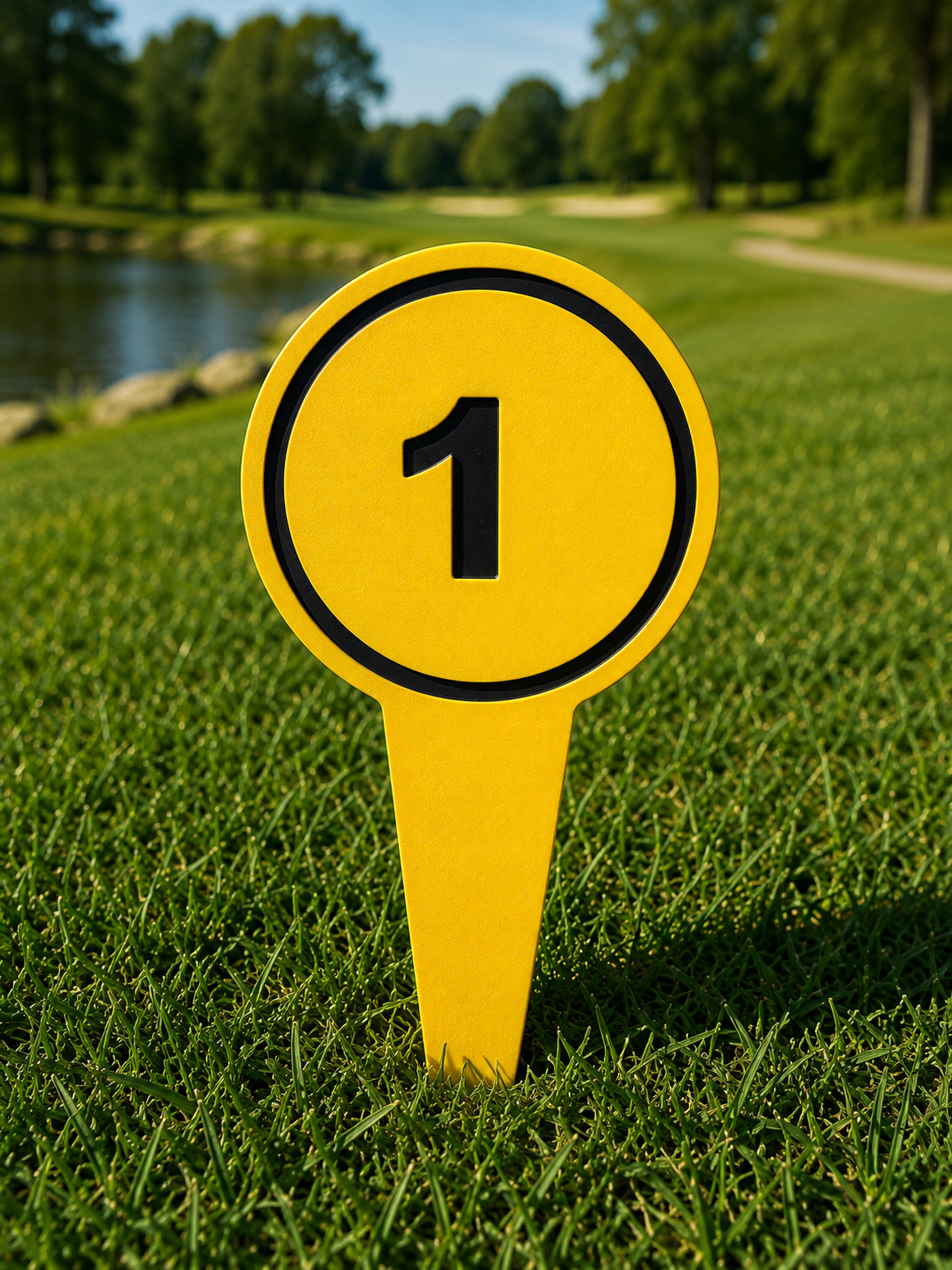 4" Round Golf Course Tee Markers - Individual